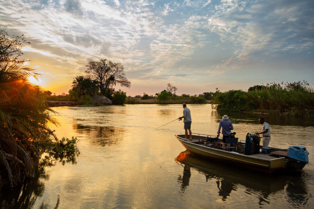 Fishing excursion at Nxamaseri Lodge