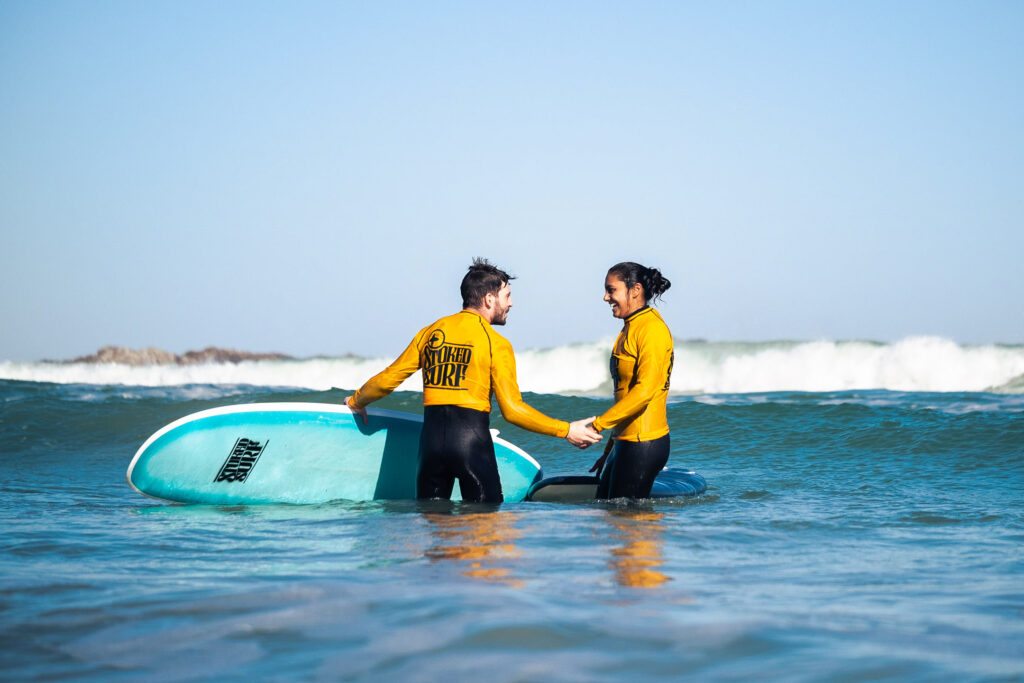 Learning to surf in Cape Town
