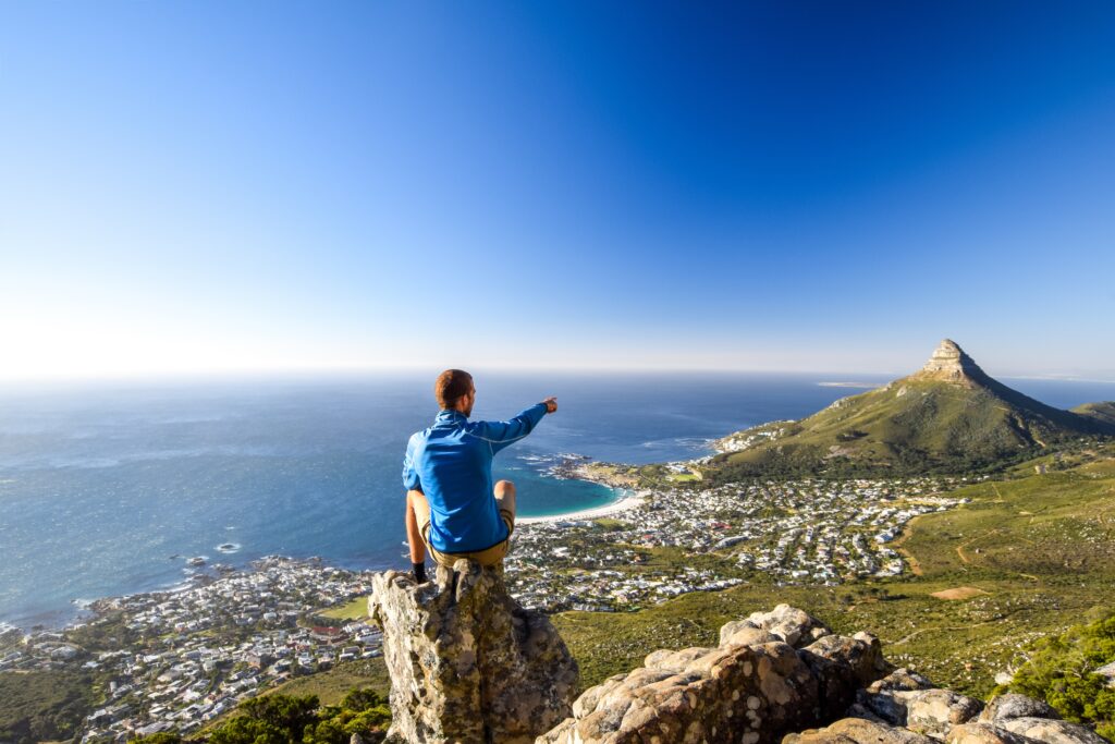Traveller surveying the Cape view